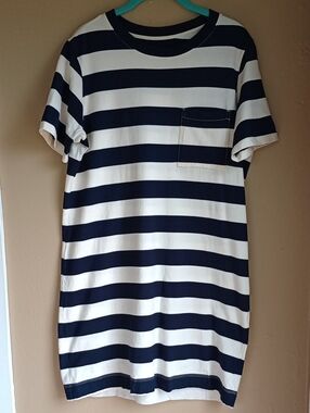 Everlane Organic Cotton Nautical Stripped T-shirt Dress Beachy Minimalist Size M